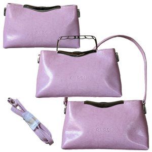 Pink Leather Clutch, Crossbody, Hand and Shoulder Bag